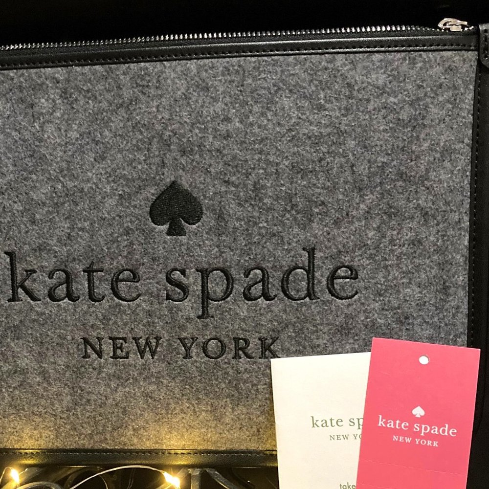 Kate Spade Ella Zip Pouch - Heather Grey - Large